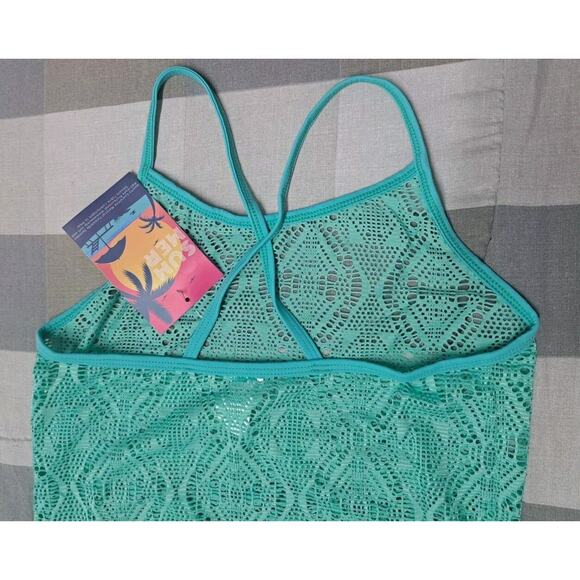 Girls Swim Cover Ups Beach Crochet‎ Mesh Crossback Swimsuits Cover Up Dress Sz S - Picture 8 of 10